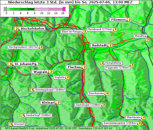 Niederschlag, 6. 7. 2025