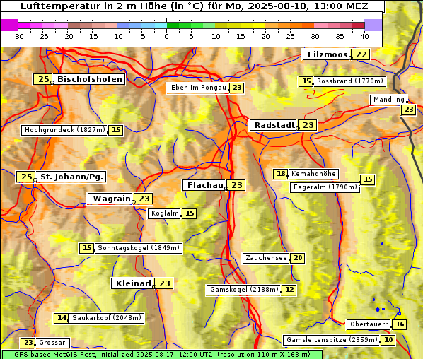 Temperatur, 18. 8. 2025