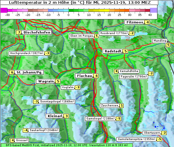 Temperatur, 19. 11. 2025
