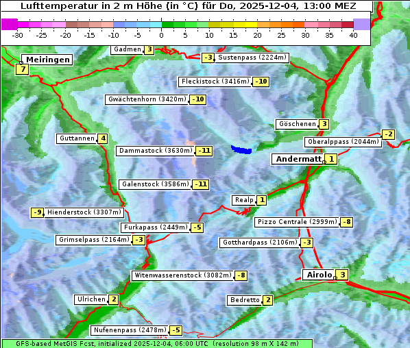 Temperatur, 4. 12. 2025
