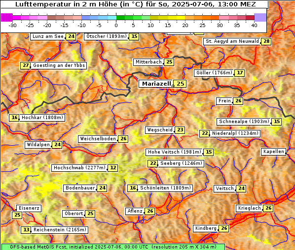 Temperatur, 6. 7. 2025