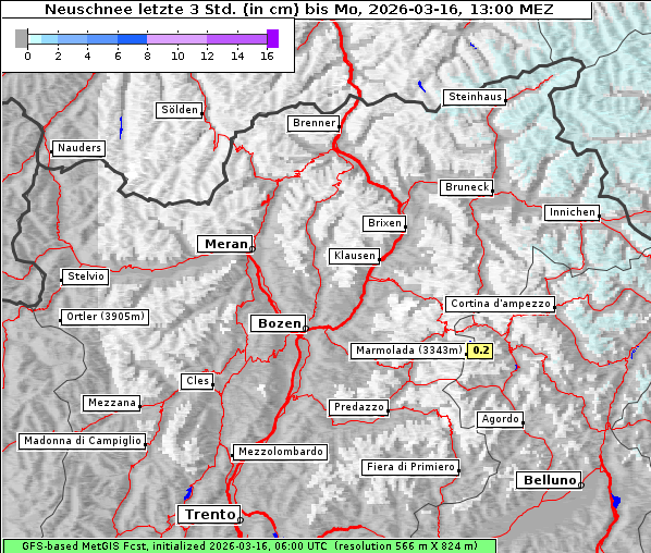 Neuschnee, 16. 3. 2026