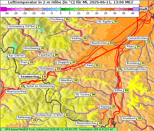 Temperatur, 11. 6. 2025