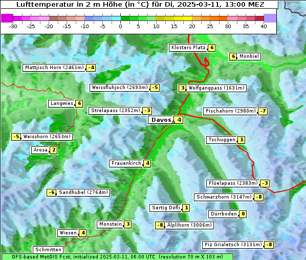 Temperatur, 11. 3. 2025