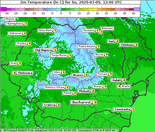 Temperatur, 5. 1. 2025