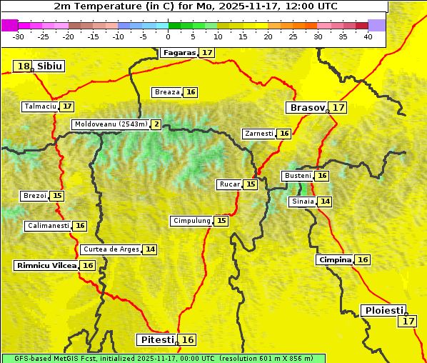 Temperatur, 17. 11. 2025