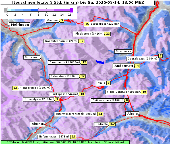 Neuschnee, 14. 3. 2026