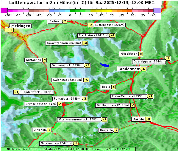 Temperatur, 13. 12. 2025