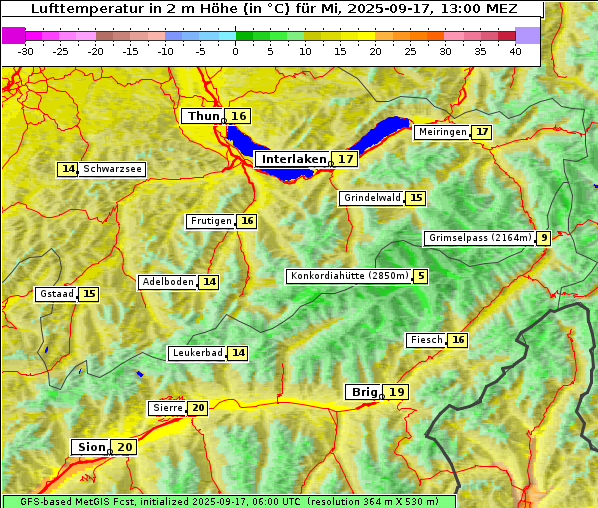 Temperatur, 17. 9. 2025