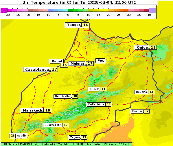 Temperatur, 4. 3. 2025