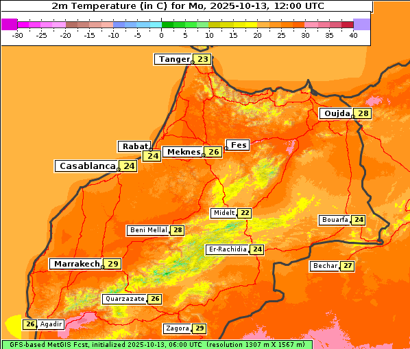 Temperatur, 13. 10. 2025