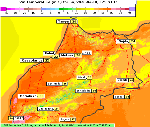 Temperatur, 18. 4. 2026
