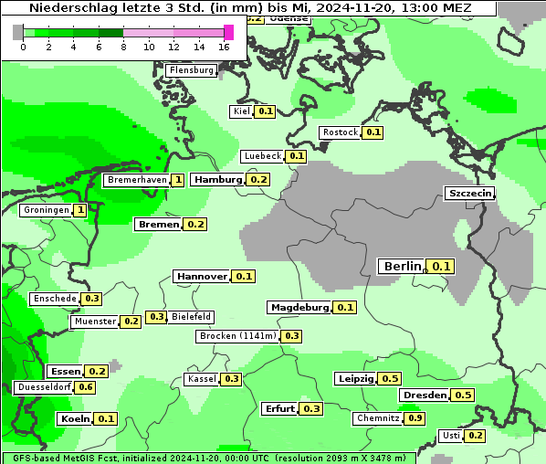 Niederschlag, 20. 11. 2024