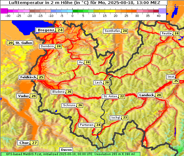Temperatur, 18. 8. 2025