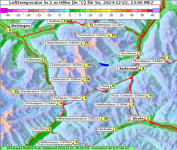 Temperatur, 22. 12. 2024