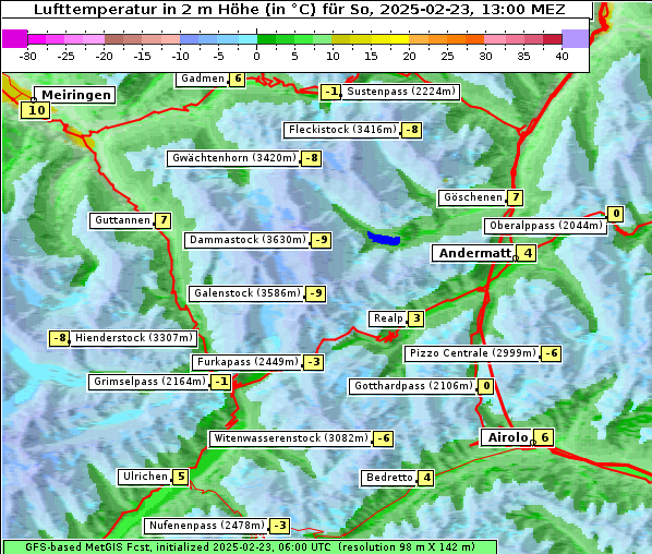 Temperatur, 23. 2. 2025