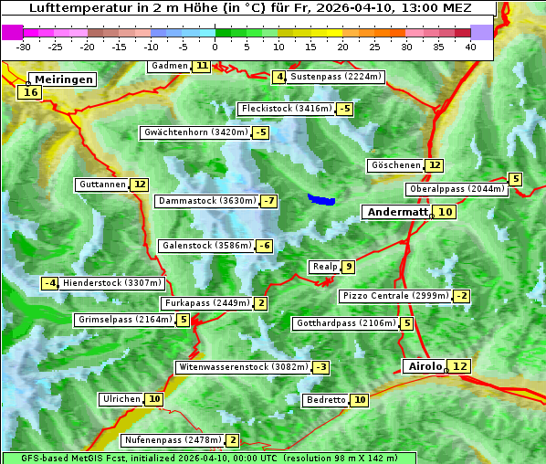 Temperatur, 10. 4. 2026