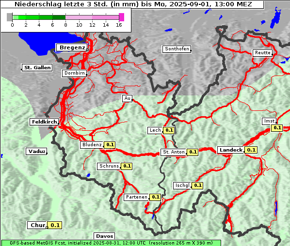 Niederschlag, 1. 9. 2025