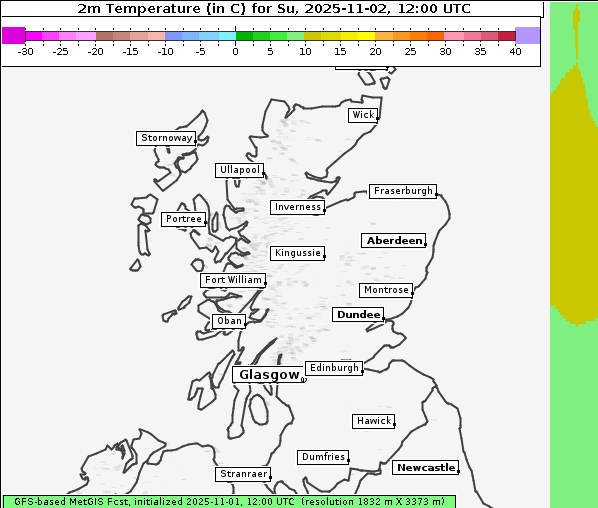 Temperatur, 2. 11. 2025