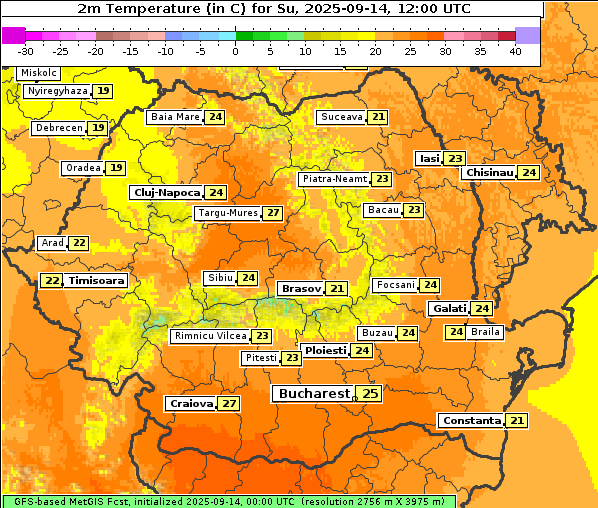 Temperatur, 14. 9. 2025