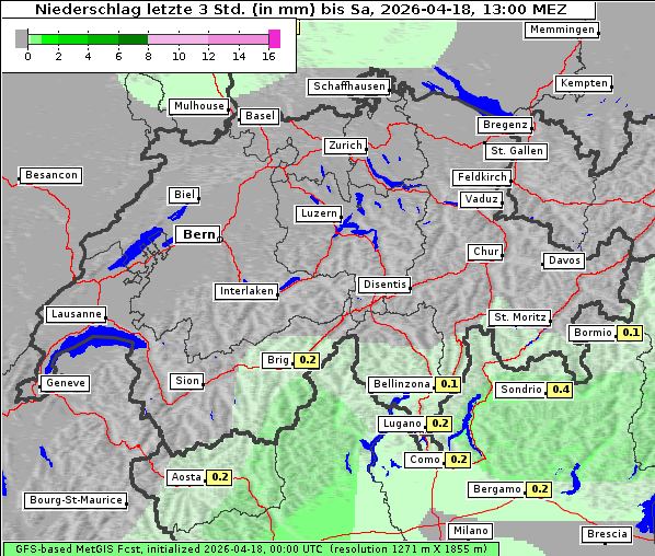 Niederschlag, 18. 4. 2026