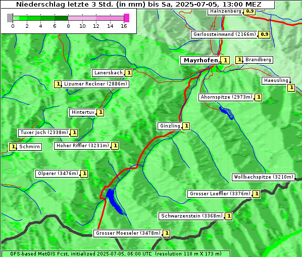 Niederschlag, 5. 7. 2025