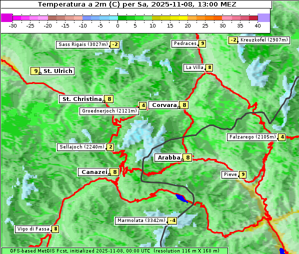 Temperatur, 8. 11. 2025