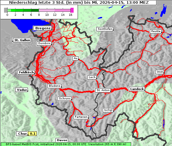 Niederschlag, 15. 4. 2026