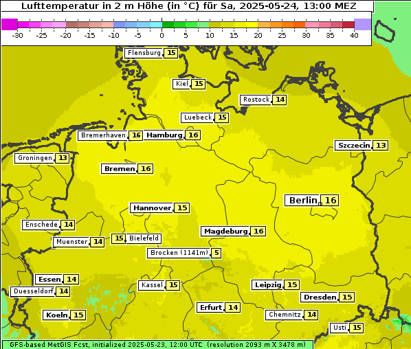 Temperatur, 24. 5. 2025
