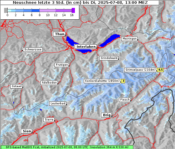 Neuschnee, 8. 7. 2025