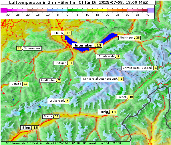 Temperatur, 8. 7. 2025