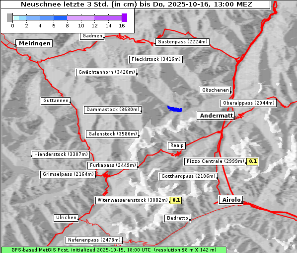 Neuschnee, 16. 10. 2025