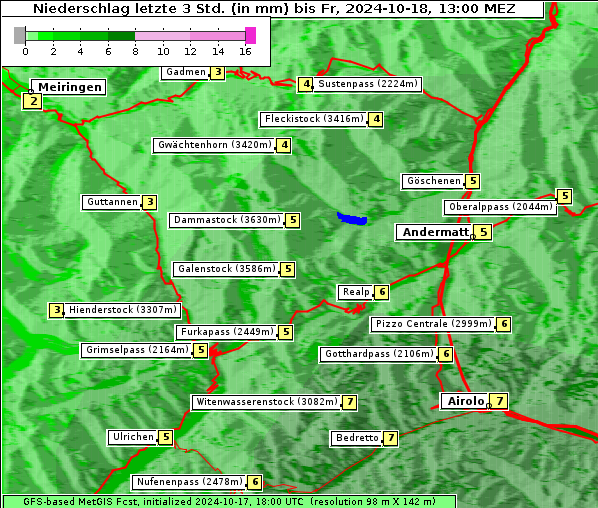Niederschlag, 18. 10. 2024