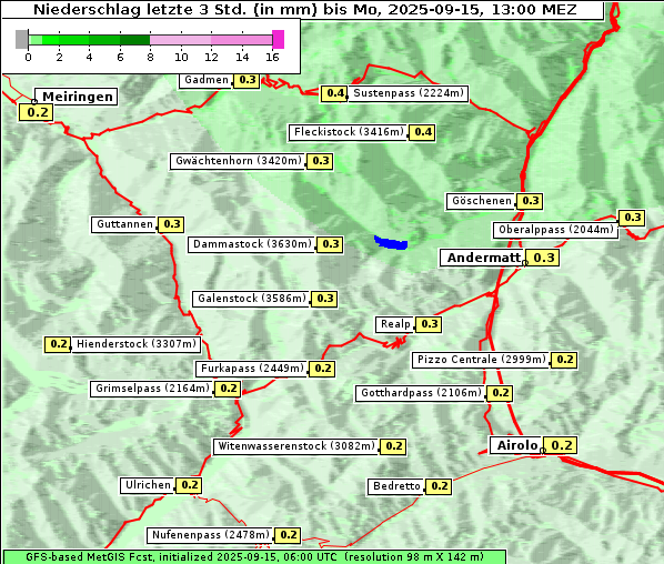 Niederschlag, 15. 9. 2025