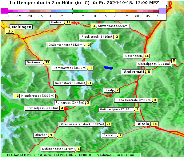 Temperatur, 18. 10. 2024