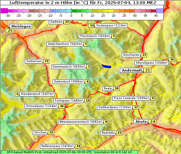 Temperatur, 4. 7. 2025