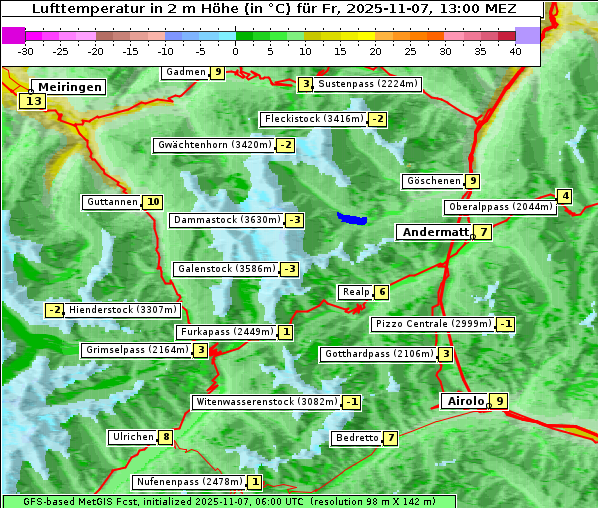 Temperatur, 7. 11. 2025
