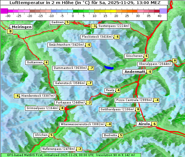 Temperatur, 29. 11. 2025