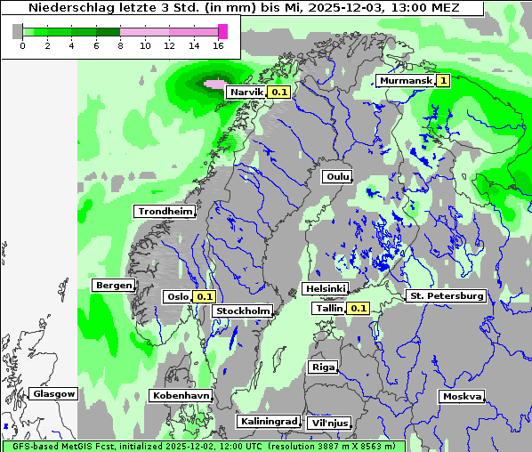 Niederschlag, 3. 12. 2025