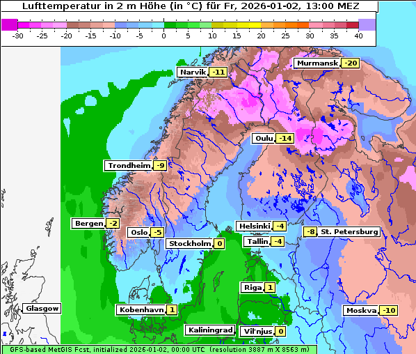 Temperatur, 2. 1. 2026