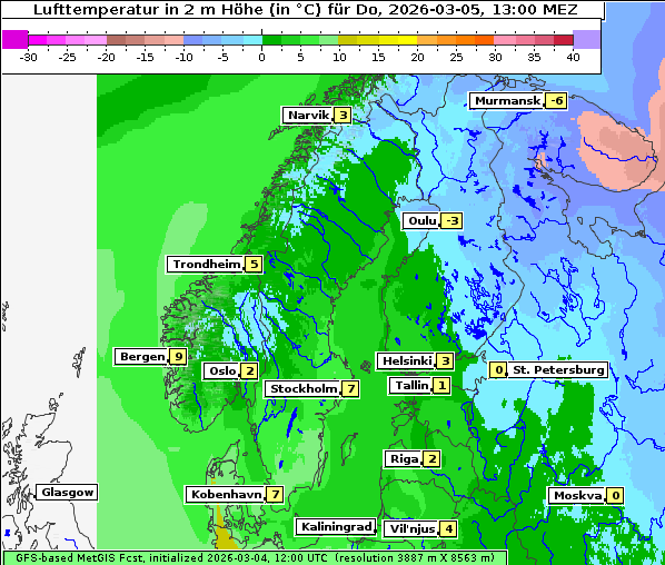 Temperatur, 5. 3. 2026