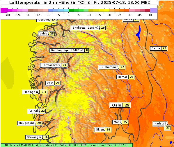 Temperatur, 18. 7. 2025