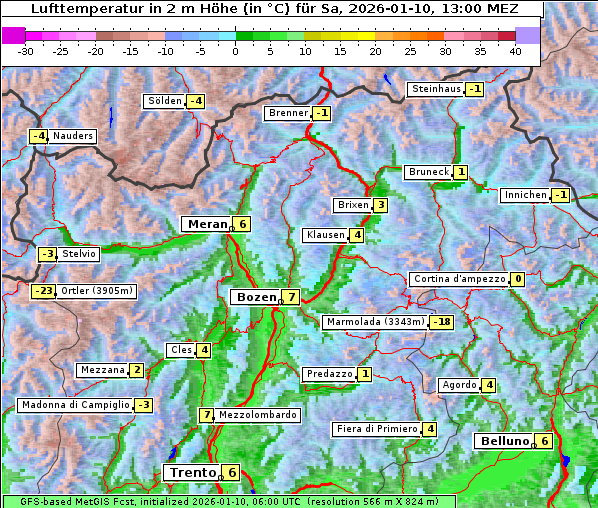 Temperatur, 10. 1. 2026