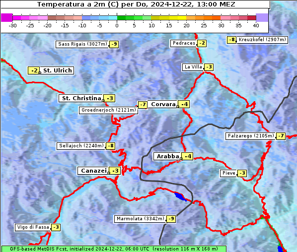 Temperatur, 22. 12. 2024