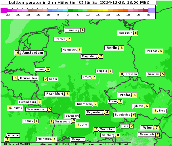 Temperatur, 28. 12. 2024