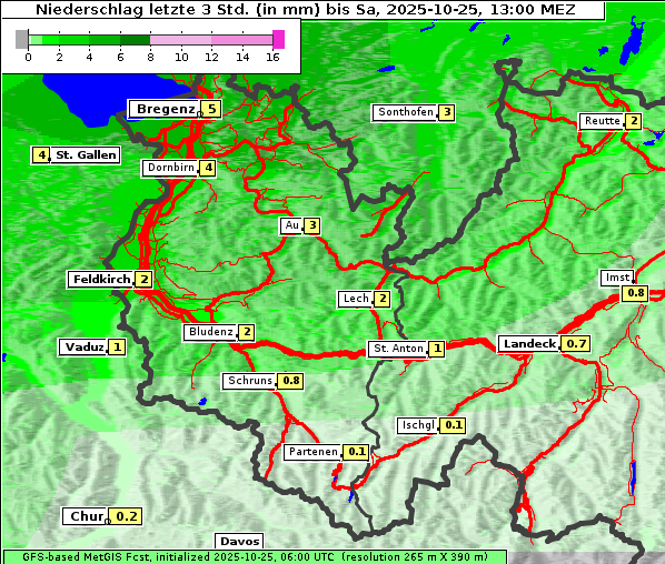 Niederschlag, 25. 10. 2025