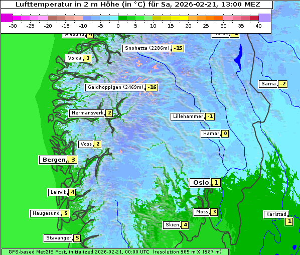 Temperatur, 21. 2. 2026