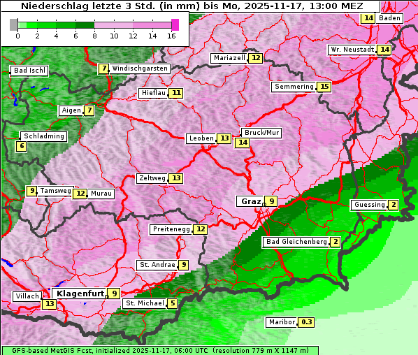 Niederschlag, 17. 11. 2025