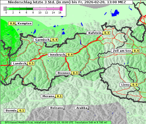 Niederschlag, 20. 2. 2026