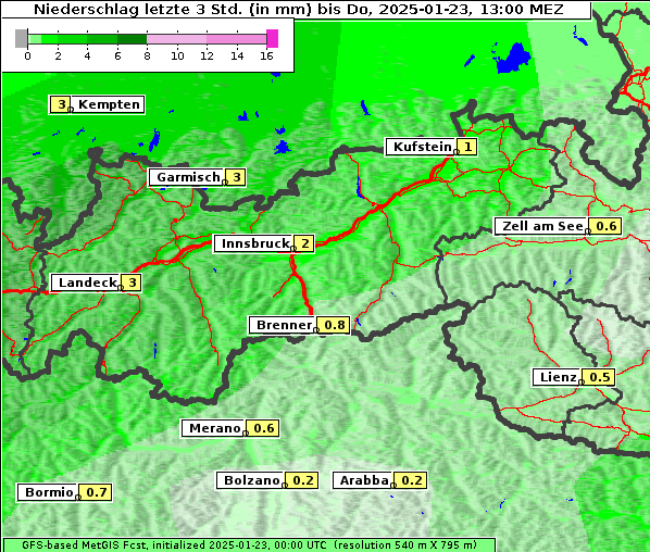 Niederschlag, 23. 1. 2025